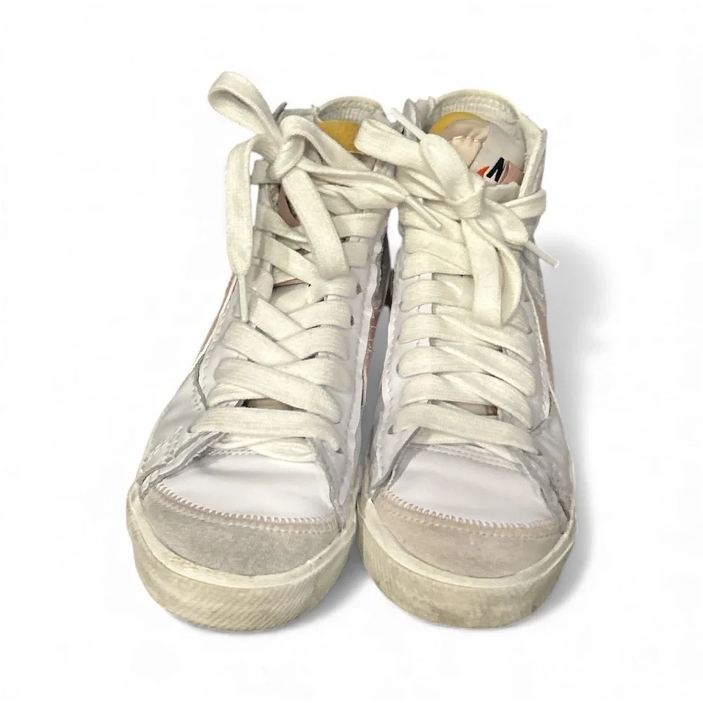 Nike Mid Blazer 77 Jumbo White and Pink High-Top Sneakers